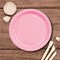 7 Inch Bright Pink Color Round Paper Plates 24 Count for Desserts and Snacks